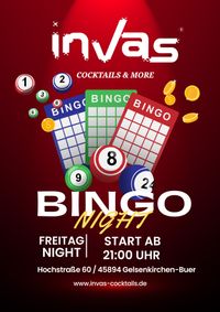 Red and White Minimalist Bingo Night Flyer